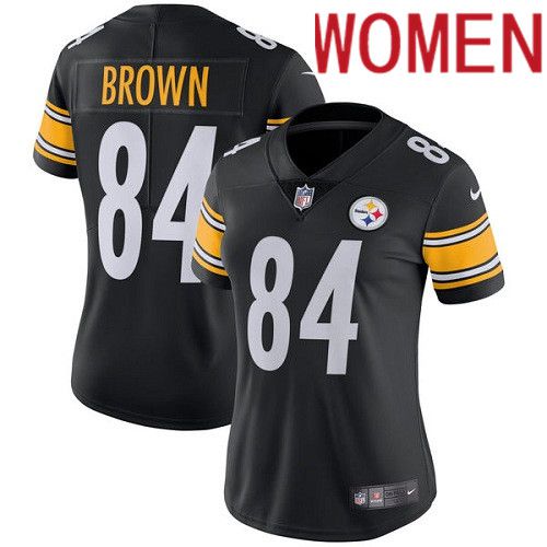 Women Pittsburgh Steelers #84 Antonio Brown Nike Black Vapor Limited NFL Jersey